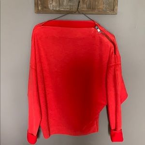 Free People shoulder zip sweater